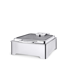 Glass Lid Square Chafing Dish WL‑591.020.110/H, Color: Silver, Centimetres: 43.5 x 39.5 x 20.5