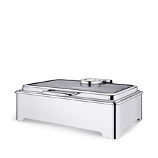 Glass Lid Rectangular Chafing Dish WL‑591.030.110/H, Color: Silver, Centimetres: 57 x 44 x 20.5