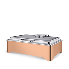 Glass Lid Rectangular Chafing Dish WL‑591.030.120/H, Color: Bronze, Centimetres: 57 x 44 x 20.5