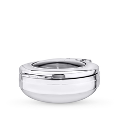 Glass Lid Round Chafer with Induction Bottom WL‑591.520.110/H, Color: Silver, Centimetres: 51 x 44 x 20.5, Mililiters: 6000