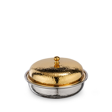 Round Serving Dish with Lid WL‑545.060.230/A, Color: Gold, Centimetres: 18 x 8