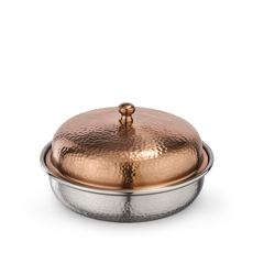 Round Serving Dish with Lid WL‑545.080.225/A, Color: Bronze Matt, Centimetres: 22 x 9