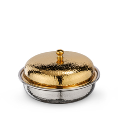 Round Serving Dish with Lid WL‑545.080.230/A, Color: Gold, Centimetres: 22 x 9