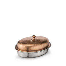 Oval Serving Dish with Lid WL‑545.260.225/A, Color: Bronze Matt, Centimetres: 18 x 14 x 7