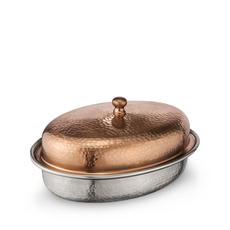 Oval Serving Dish with Lid WL‑545.290.225/A, Color: Bronze Matt, Centimetres: 24 x 17.5 x 9