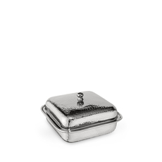 Square Serving Dish with Lid WL‑545.440.210/A, Color: Silver, Centimetres: 14 x 14 x 7