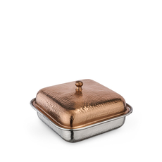 Square Serving Dish with Lid WL‑545.460.225/A, Color: Bronze Matt, Centimetres: 18 x 18 x 8
