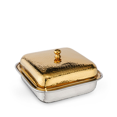 Square Serving Dish with Lid WL‑545.480.230/A, Color: Gold, Centimetres: 22 x 22 x 9