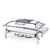 Glass Lid Rectangular Chafing Dish with Stand WL‑591.330.110/H (OLD: 559913), Color: Silver, Centimetres: 58.5 x 45.5 x 31