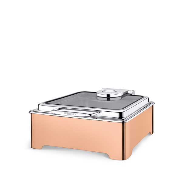 Glass Lid Square Chafing Dish WL‑591.020.120/H, Color: Bronze, Centimetres: 43.5 x 39.5 x 20.5