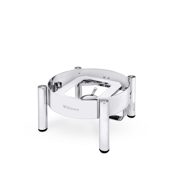 Chafer Stand Round WL‑591.610.110/H (OLD: 559936), Color: Silver, Polish: Mirror, Centimetres: 37.5 x 37.5 x 20