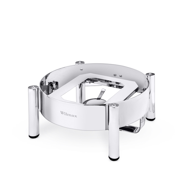 Chafer Stand Round WL‑591.620.110/H (OLD: 559937), Color: Silver, Polish: Mirror, Centimetres: 44 x 44.5 x 20