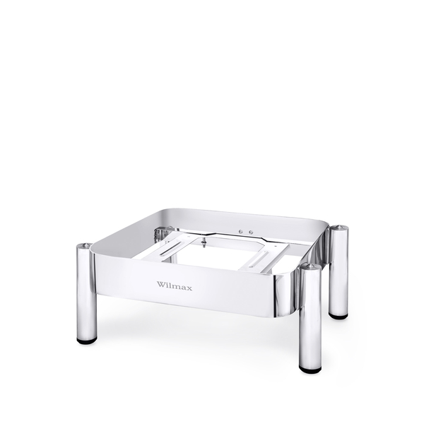 Chafer Stand Square WL‑591.650.110/H (OLD: 559938), Color: Silver, Polish: Mirror, Centimetres: 49 x 38 x 20