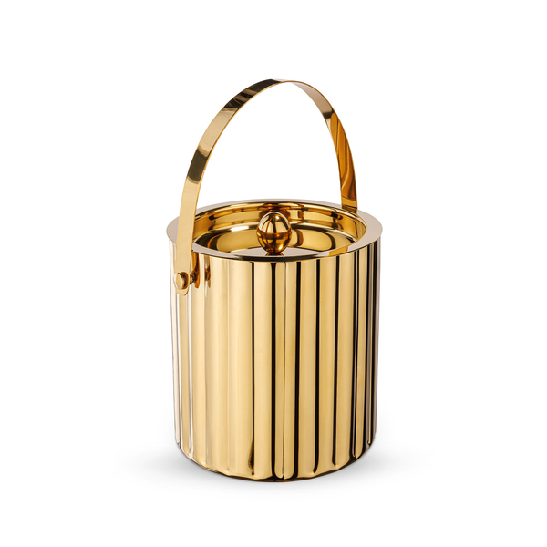 Double Wall Ice Bucket with Lid WL‑527.210.430/A, Color: Gold, Centimetres: 15 x 16, Mililiters: 1800