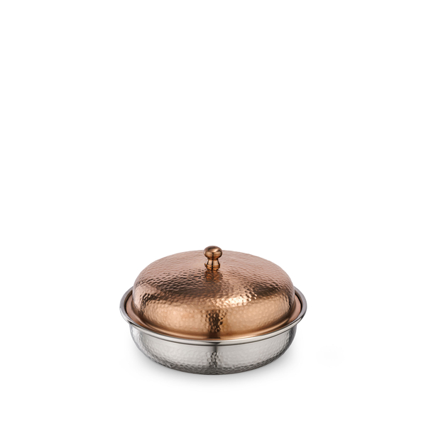 Round Serving Dish with Lid WL‑545.040.225/A, Color: Bronze Matt, Centimetres: 14 x 7