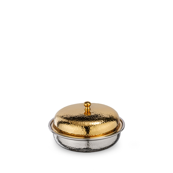 Round Serving Dish with Lid WL‑545.040.230/A, Color: Gold, Centimetres: 14 x 7