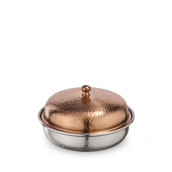 Round Serving Dish with Lid WL‑545.060.225/A, Color: Bronze Matt, Centimetres: 18 x 8