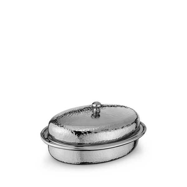 Oval Serving Dish with Lid WL‑545.260.210/A, Color: Silver, Centimetres: 18 x 14 x 7