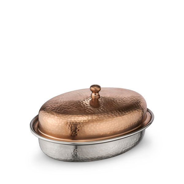 Oval Serving Dish with Lid WL‑545.280.225/A, Color: Bronze Matt, Centimetres: 22 x 15.5 x 8