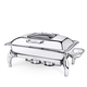 Glass Lid Rectangular Chafing Dish with Stand WL‑591.330.110/H (OLD: 559913), Color: Silver, Centimetres: 58.5 x 45.5 x 31