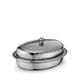 Oval Serving Dish with Lid WL‑545.280.210/A, Color: Silver, Centimetres: 22 x 15.5 x 8